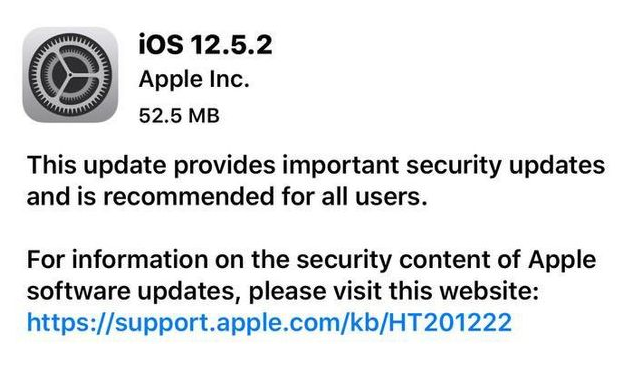 阜康苹果手机维修分享iOS12.5.2发布，建议所有老苹果用户安装 